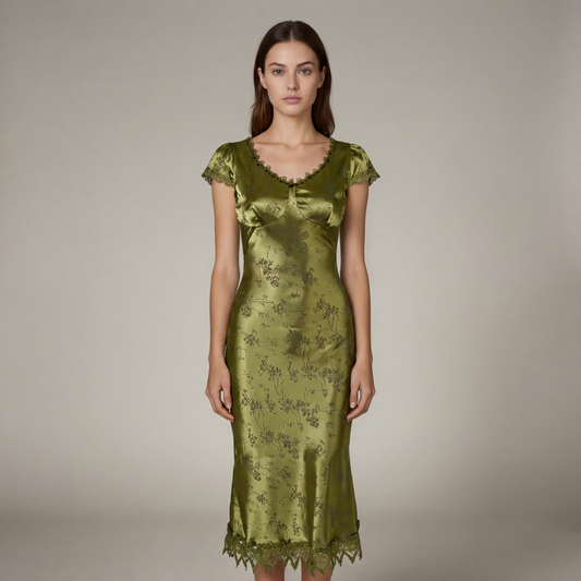 Tamsin - Women's Satin Jacquard Dress - photo 2