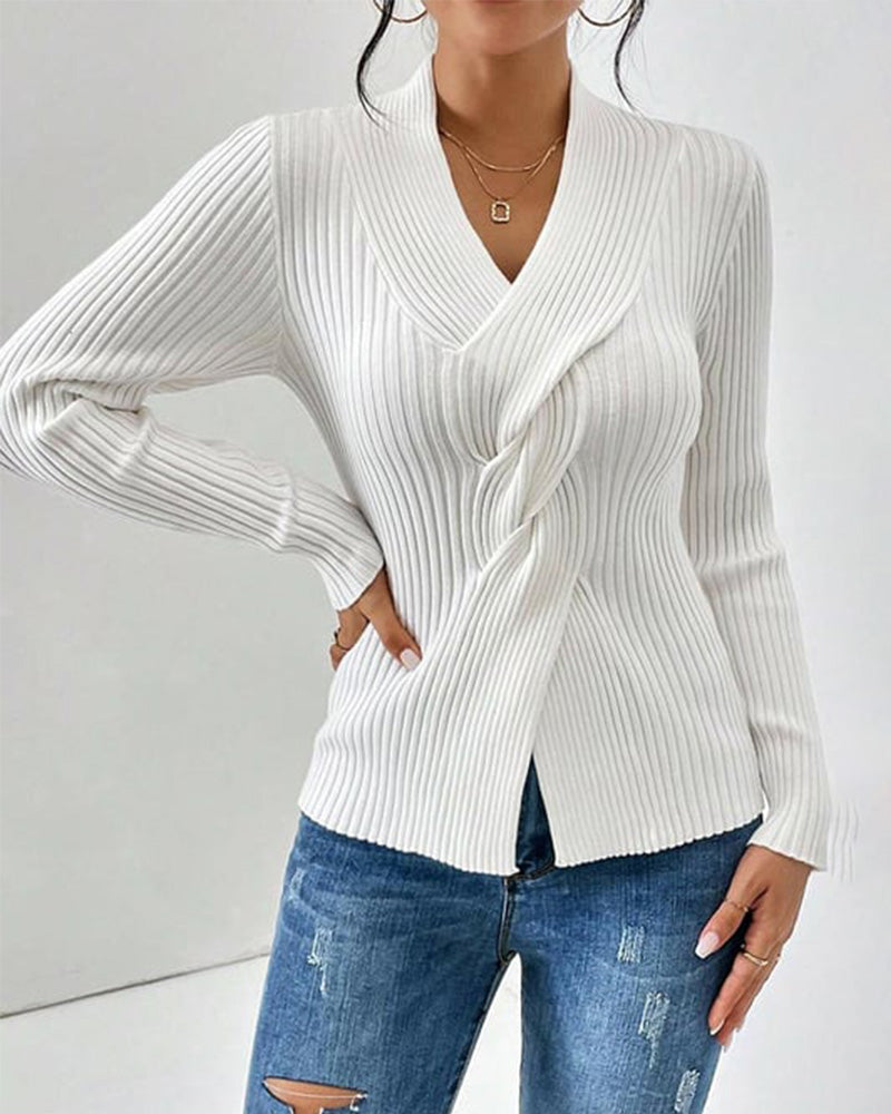 Danica - Women's Medium Twist-Front Sweater - photo 2