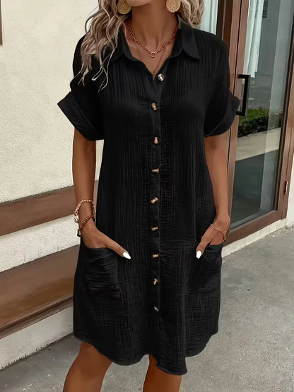 Ulrike - Women's Shirt Midi Cotton Dress - photo 17