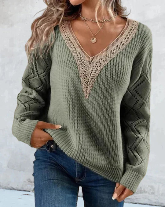 Magdalena - Women's V-neck Medium Sweater - photo 1