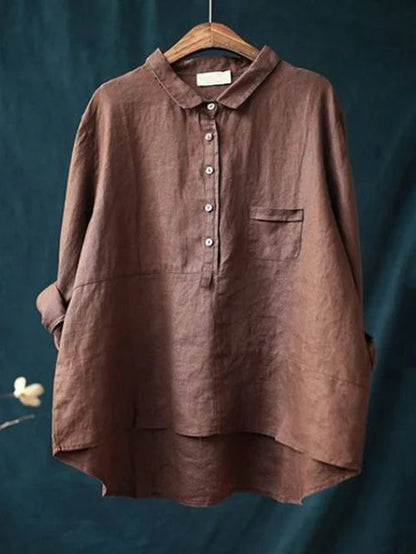 Cerys - Top lungo in lino da donna
