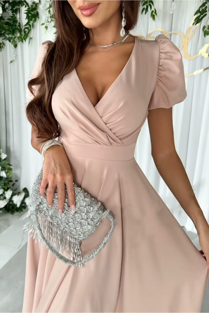 Anika - Women's V-Neck Midi Dress for Weddings and Special Occasions - photo 10