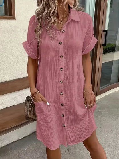 Ulrike - Women's Shirt Midi Cotton Dress - photo 5