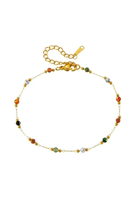Paige - Women's Rainbow Beaded Gold Bracelet - photo 2