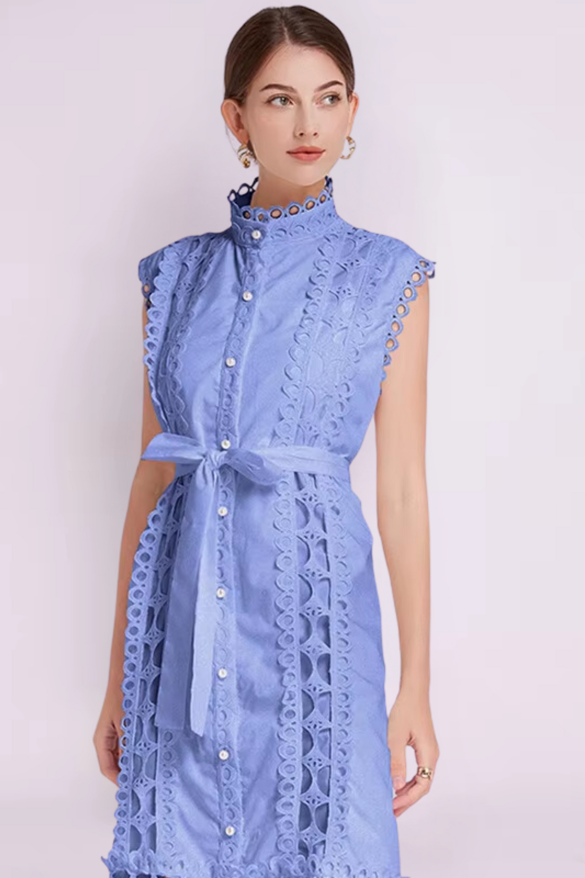 Wilhelmine - Women's Sheath Maxi Tied Dress