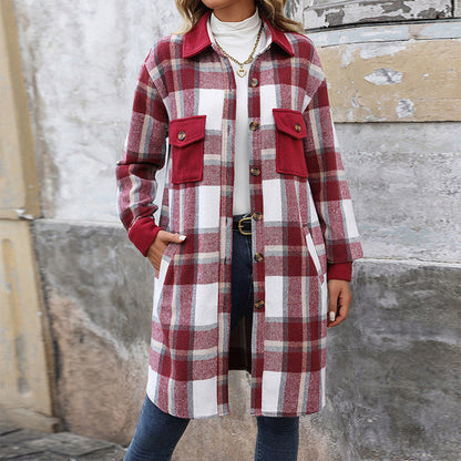 Ulla - Women's Plaid Button-Up Jacket - photo 1