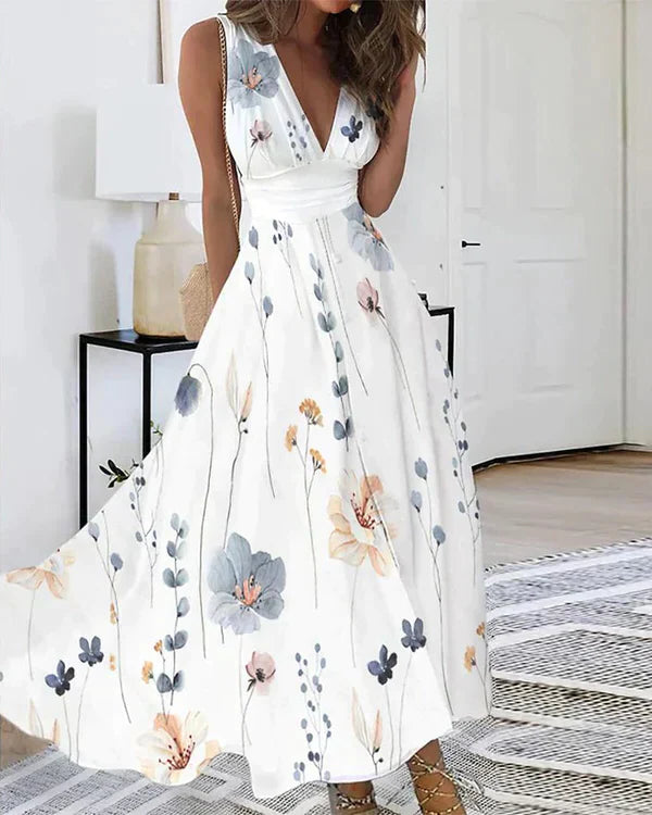 Odette - Women's A-line Midi Floral Dress - photo 2
