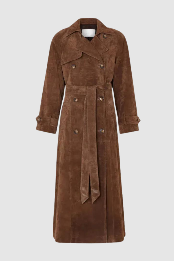 Elodie - Trench in pelle vegana con tasche da donna