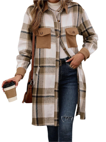Ulla - Women's Plaid Button-Up Jacket - photo 3