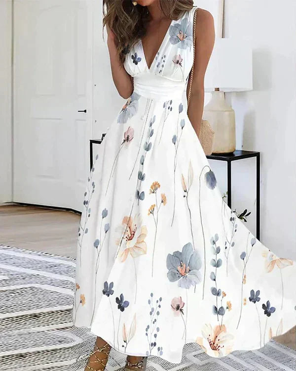 Odette - Women's A-line Midi Floral Dress - photo 1