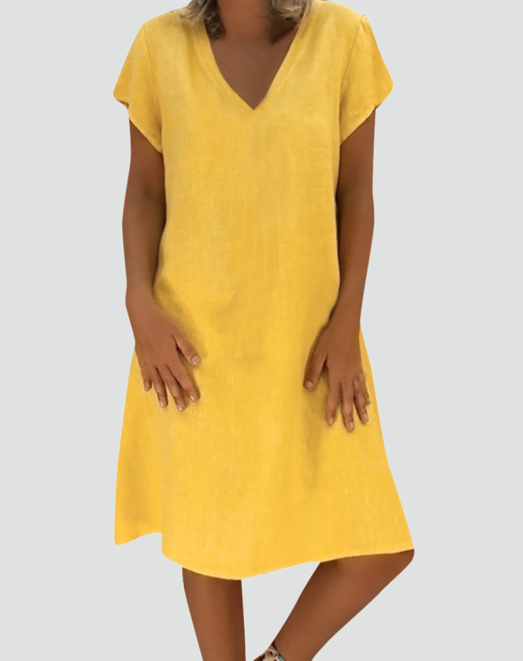 Corinne - Women's V-Neck Relaxed Dress - photo 1