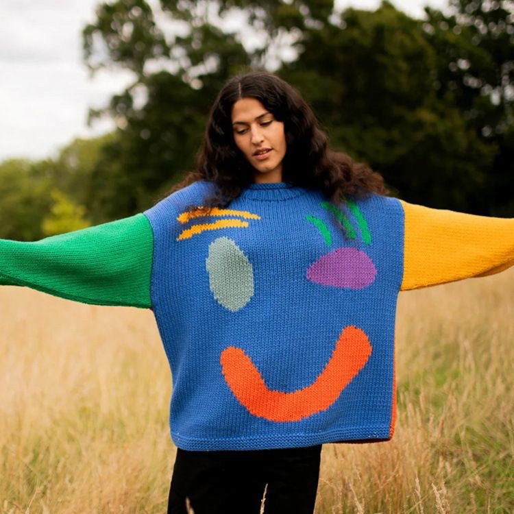 Serena - Women's Long Smiley Sweater - photo 1