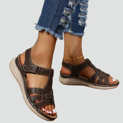 Adeline - Women's Leather Velcro Sandal - photo 4