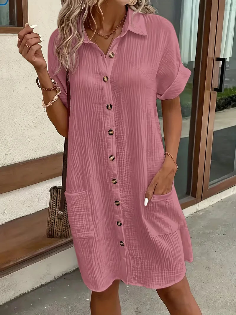 Ulrike - Women's Shirt Midi Cotton Dress - photo 27