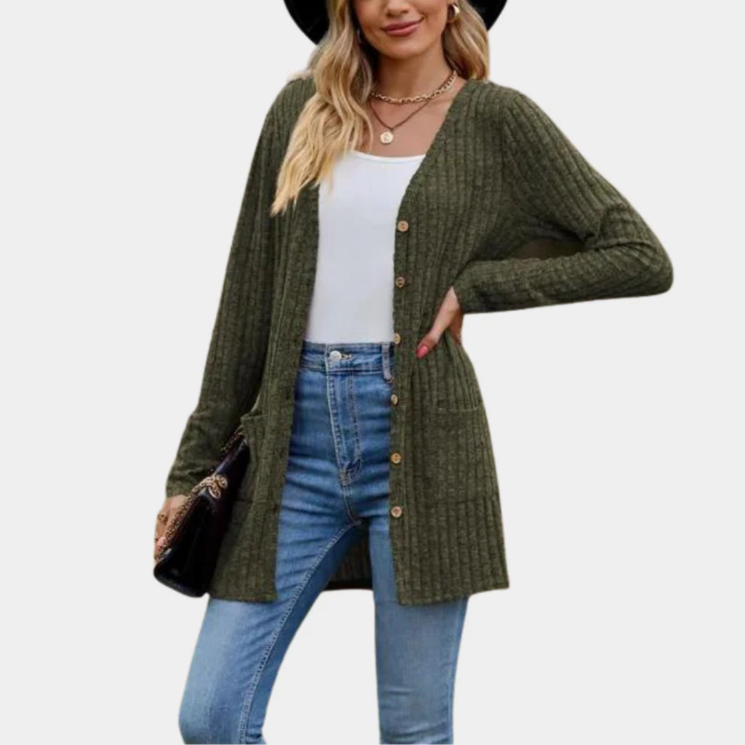 Faye - Women's Rib Long Cardigan