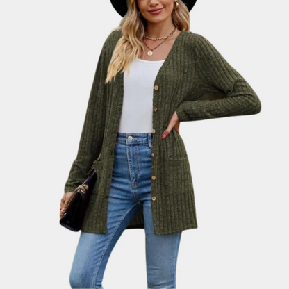 Faye - Women's Rib Long Cardigan