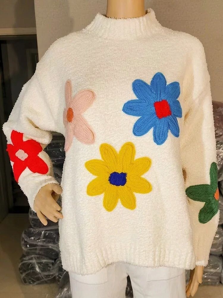 Zinnia - Women's Long Floral Sweater - photo 4