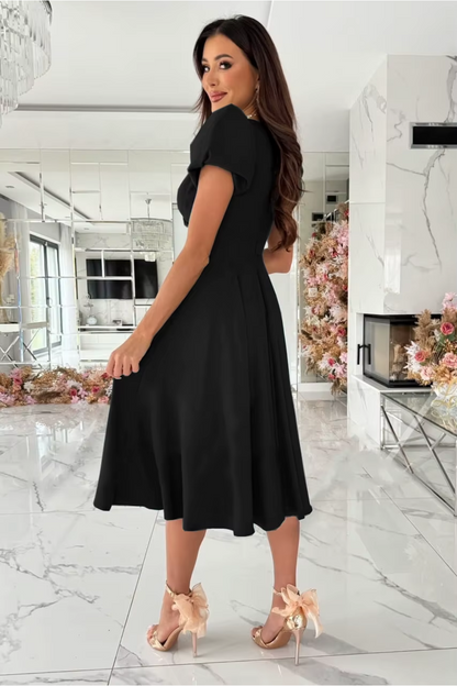 Anika - Women's V-Neck Midi Dress for Weddings and Special Occasions - photo 2