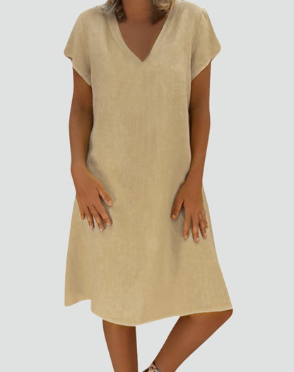 Corinne - Women's V-Neck Relaxed Dress - photo 2