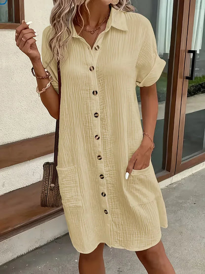 Ulrike - Women's Shirt Midi Cotton Dress - photo 24
