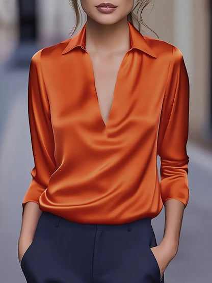 Zora - Women's V-neck Long Blouse - photo 4