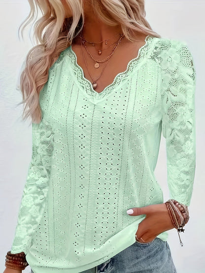 Sylvie - Women's Long Lace-Sleeve Blouse - photo 21