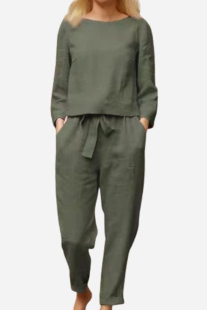 Faye - Women's Linen Vintage-Inspired Set