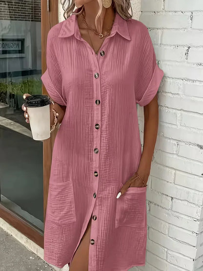 Ulrike - Women's Shirt Midi Cotton Dress - photo 26