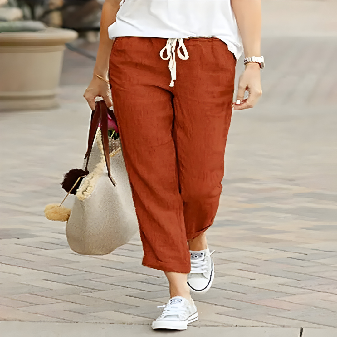 Caitlin - Women's Cropped Drawcord Pants - photo 1