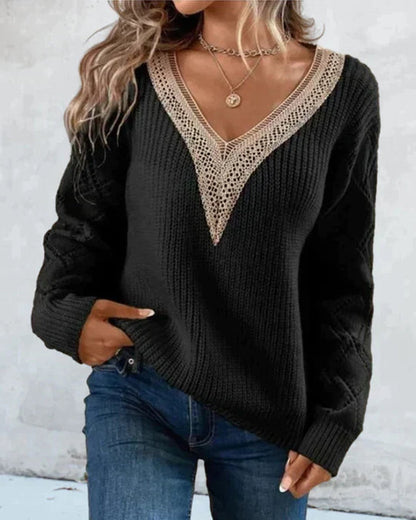 Magdalena - Women's V-neck Medium Sweater - photo 5