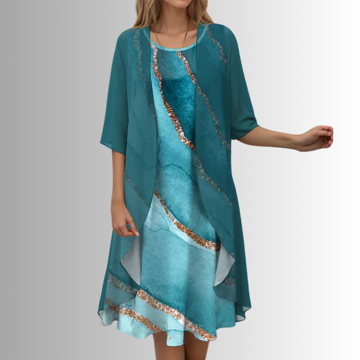 Hallie - Women's Midi Layered Dress - photo 8