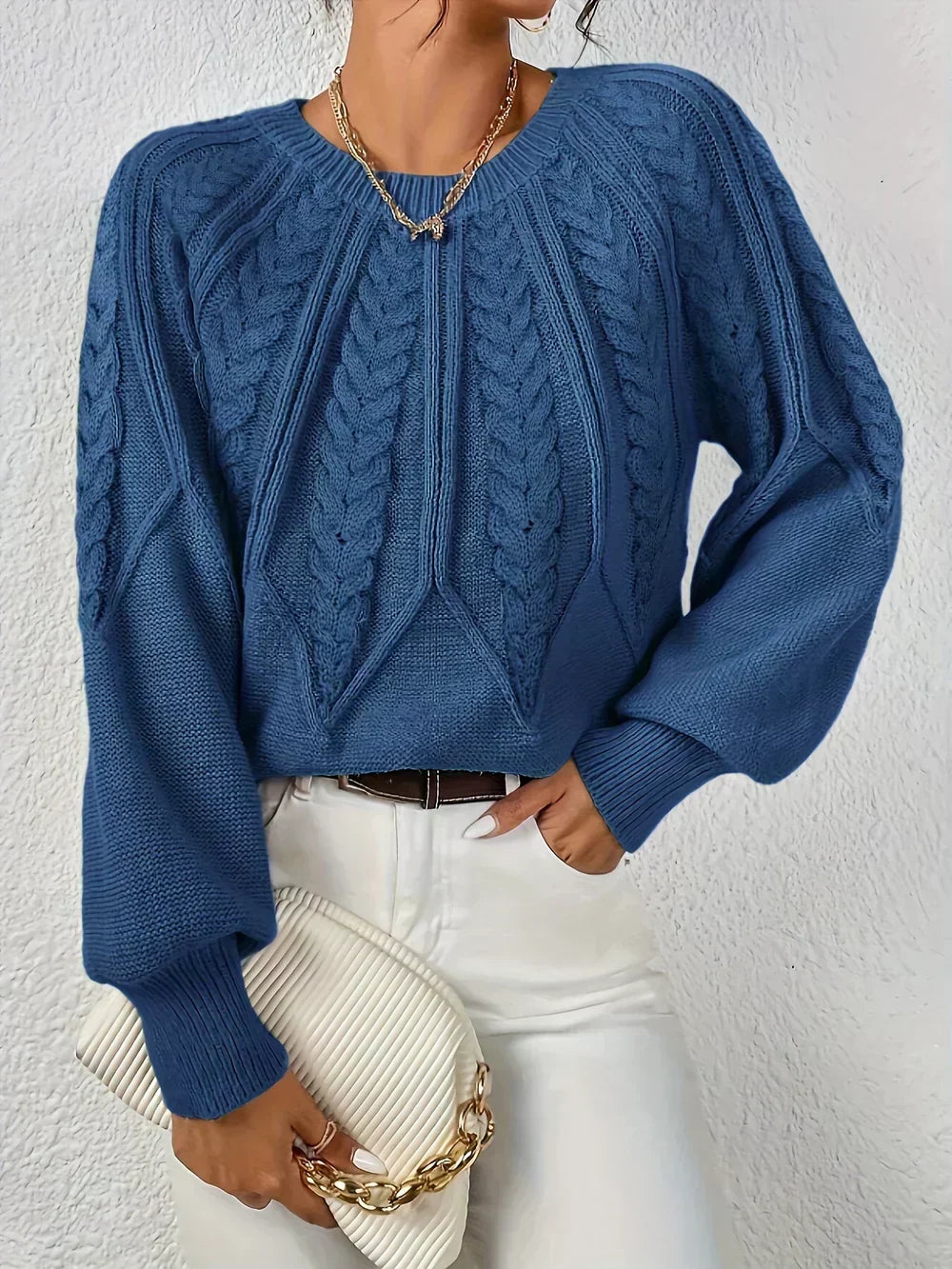 Gwendolen - Women's Medium Cable-Knit Sweater - photo 9