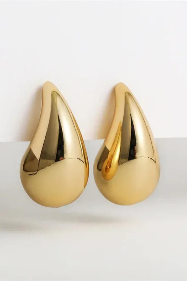 Delia - Women's Gold Raindrop Earrings