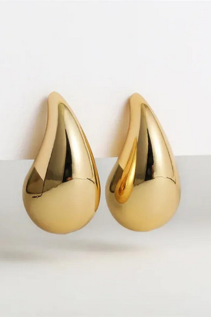 Delia - Women's Gold Raindrop Earrings