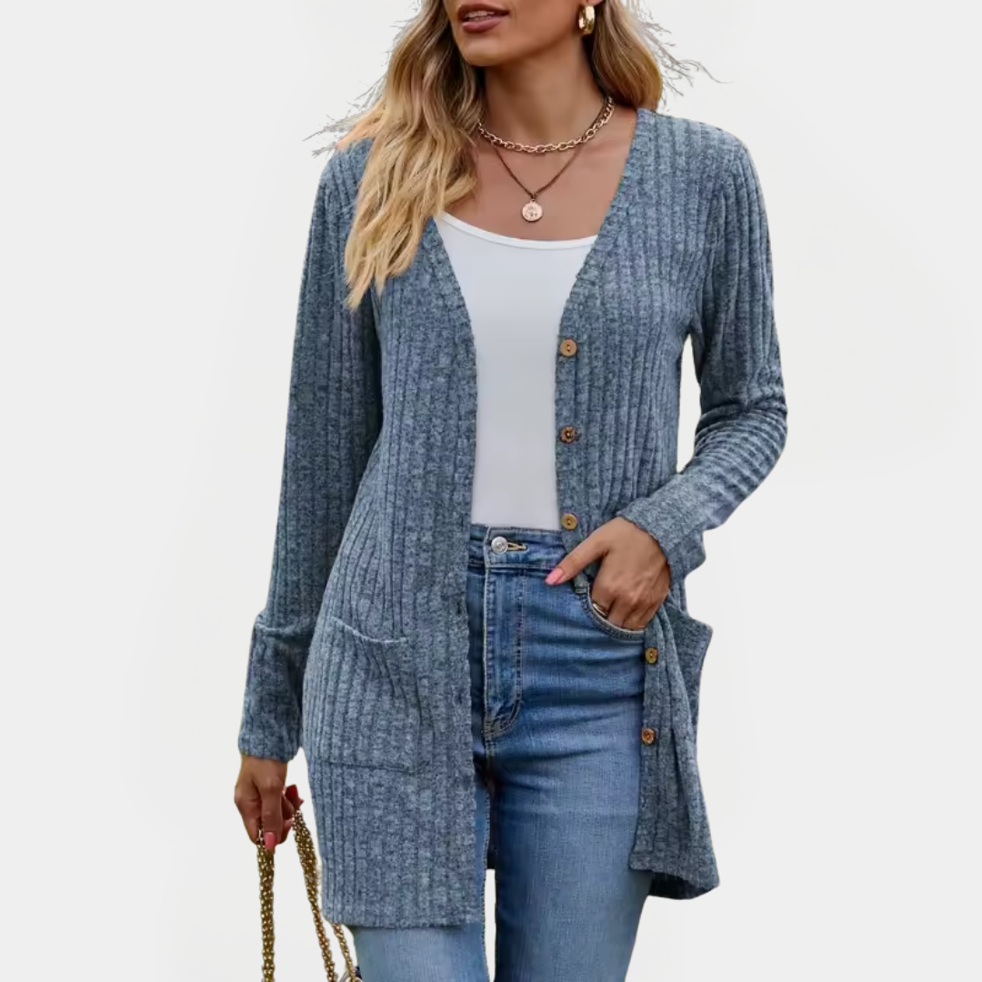 Faye - Women's Rib Long Cardigan