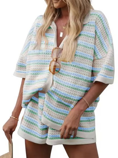 Josephine - Women's Two-Piece Striped Set