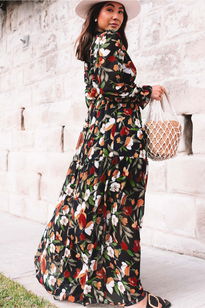 Aveline - Women's Wild Lotus Ruffle Tiered Maxi Dress - photo 10