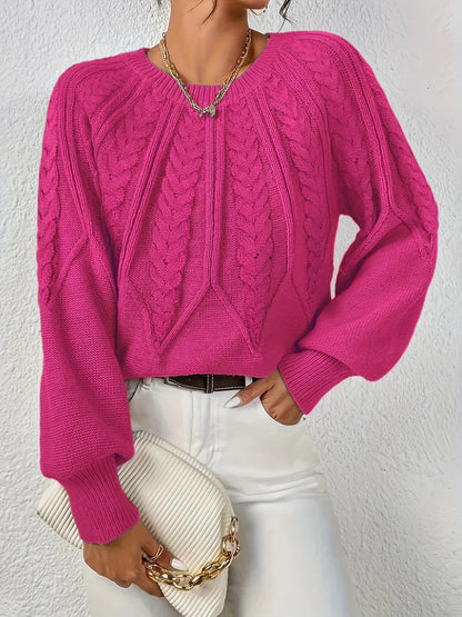 Gwendolen - Women's Medium Cable-Knit Sweater - photo 4