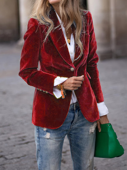 Rosalind - Women's Velvet Accents Blazer
