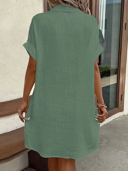 Ulrike - Women's Shirt Midi Cotton Dress - photo 19