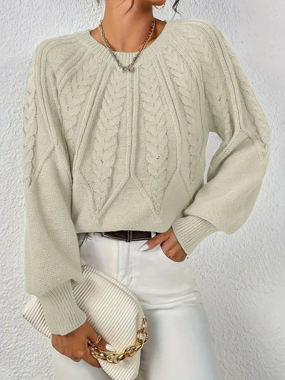 Gwendolen - Women's Medium Cable-Knit Sweater - photo 10