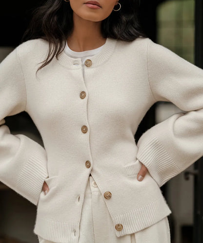 Janneke - Women's Long Button-Up Cardigan