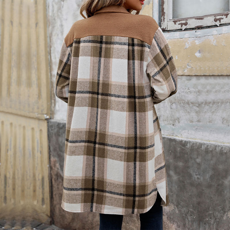 Ulla - Women's Plaid Button-Up Jacket - photo 4