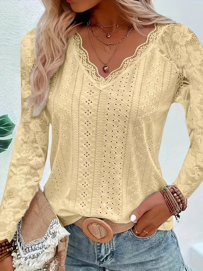 Sylvie - Women's Long Lace-Sleeve Blouse - photo 17