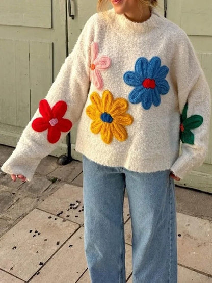 Zinnia - Women's Long Floral Sweater - photo 5