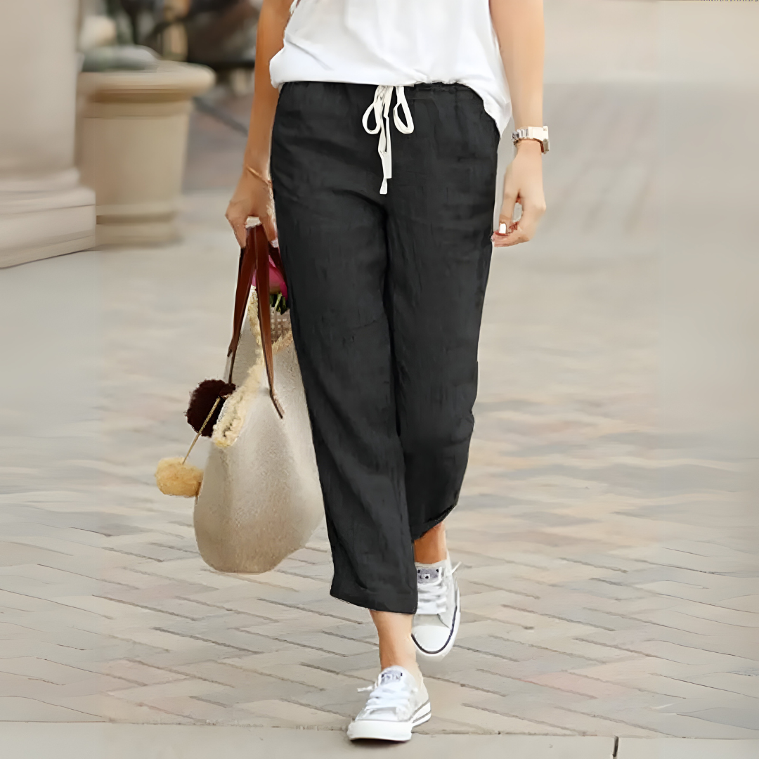 Caitlin - Women's Cropped Drawcord Pants - photo 4