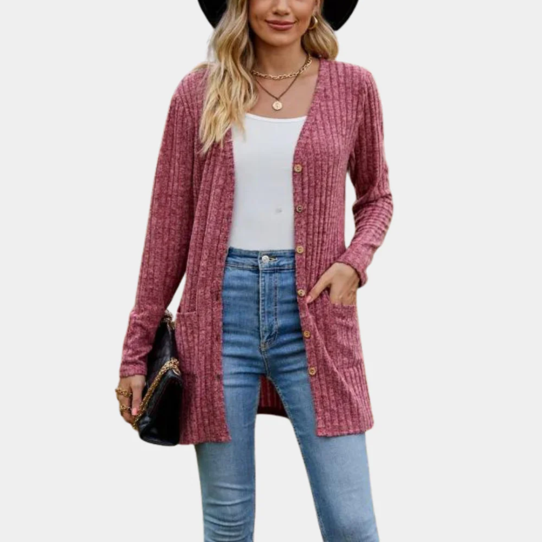 Faye - Women's Rib Long Cardigan
