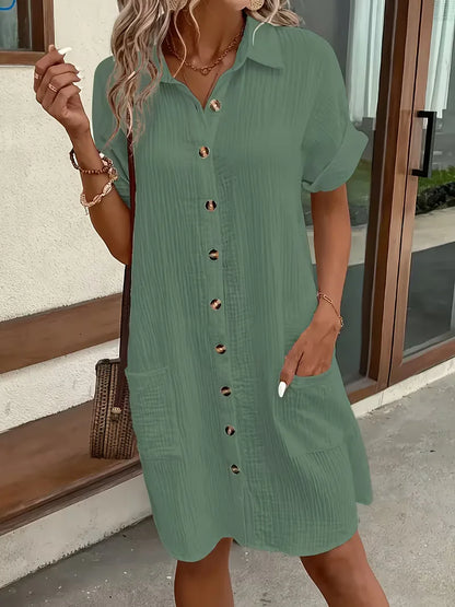 Ulrike - Women's Shirt Midi Cotton Dress - photo 21