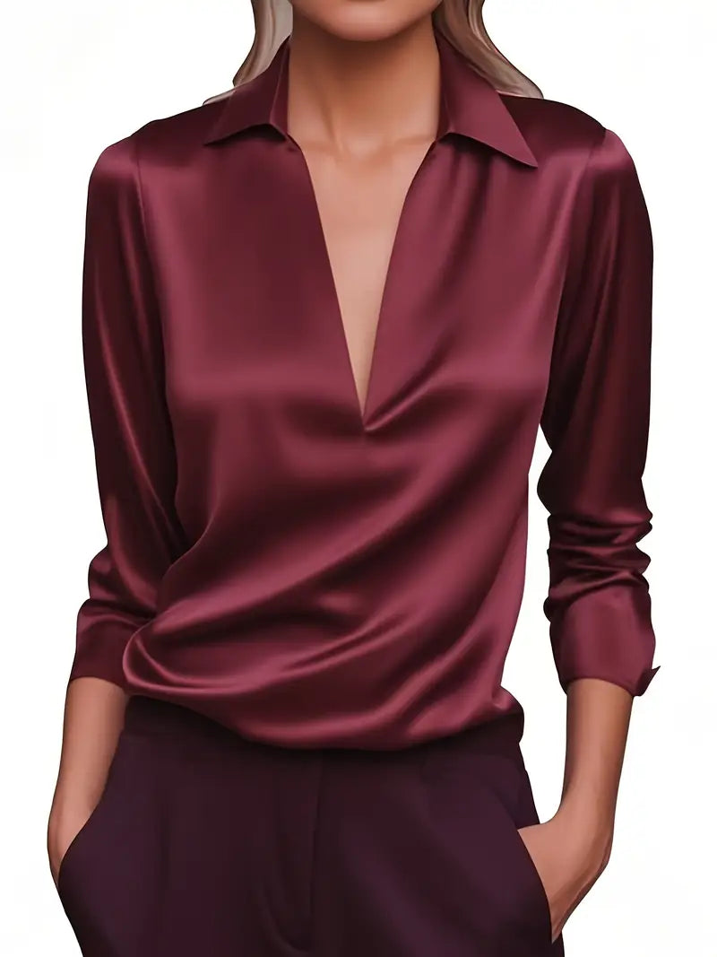 Zora - Women's V-neck Long Blouse - photo 12