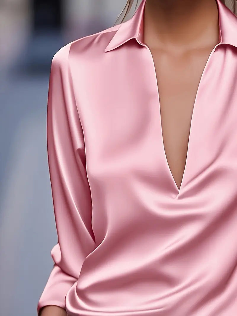 Zora - Women's V-neck Long Blouse - photo 14